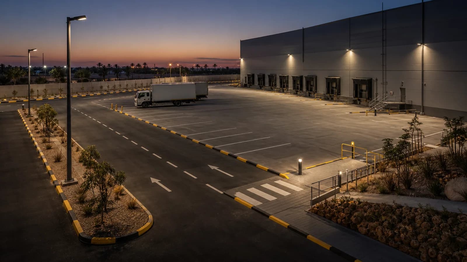 Illustrative flood and area lighting study for an open GCC project zone