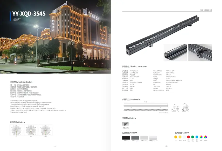 LED Wall Washer Light YY-XQD-3535 outdoor lighting product detail
