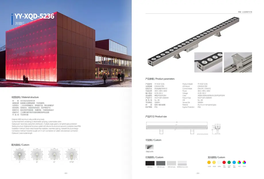 LED Wall Washer Light YY-XQD-3852 outdoor lighting product detail
