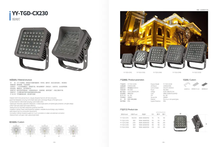LED Flood Light YY-TGD-C230 outdoor lighting product detail