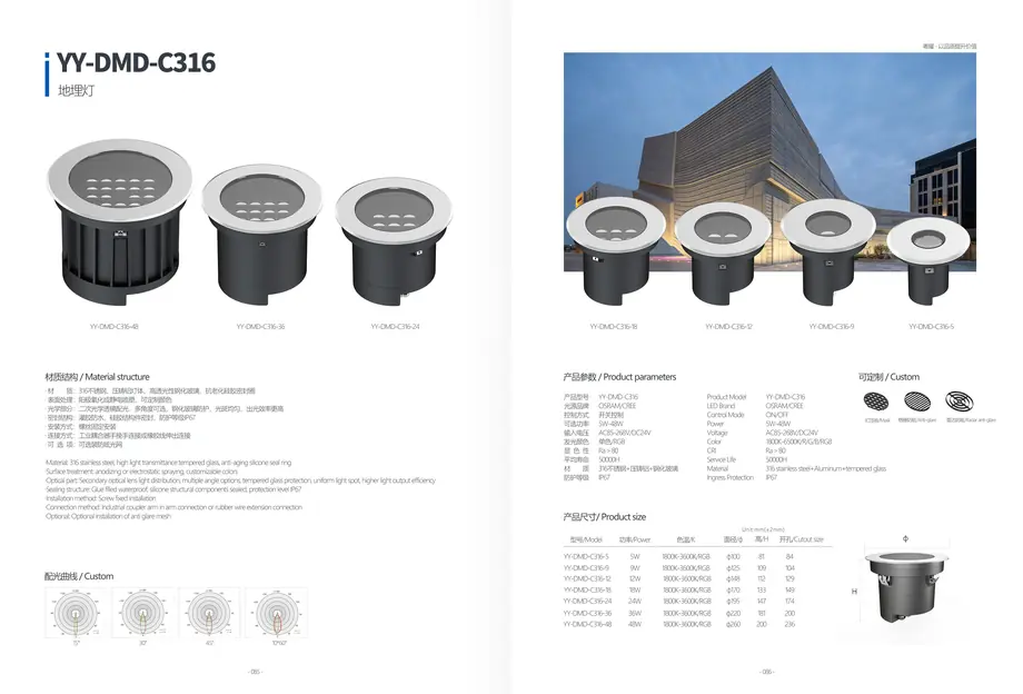 LED Underground Step Light YY-DMD-DM84 outdoor lighting product detail