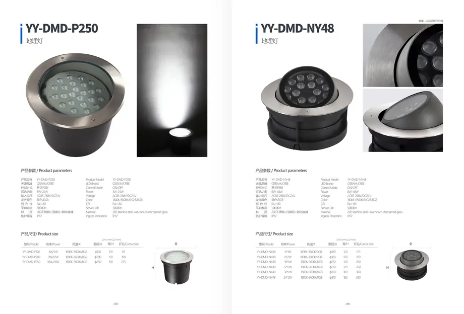 LED Underground Step Light YY-DMD-K354 outdoor lighting product detail
