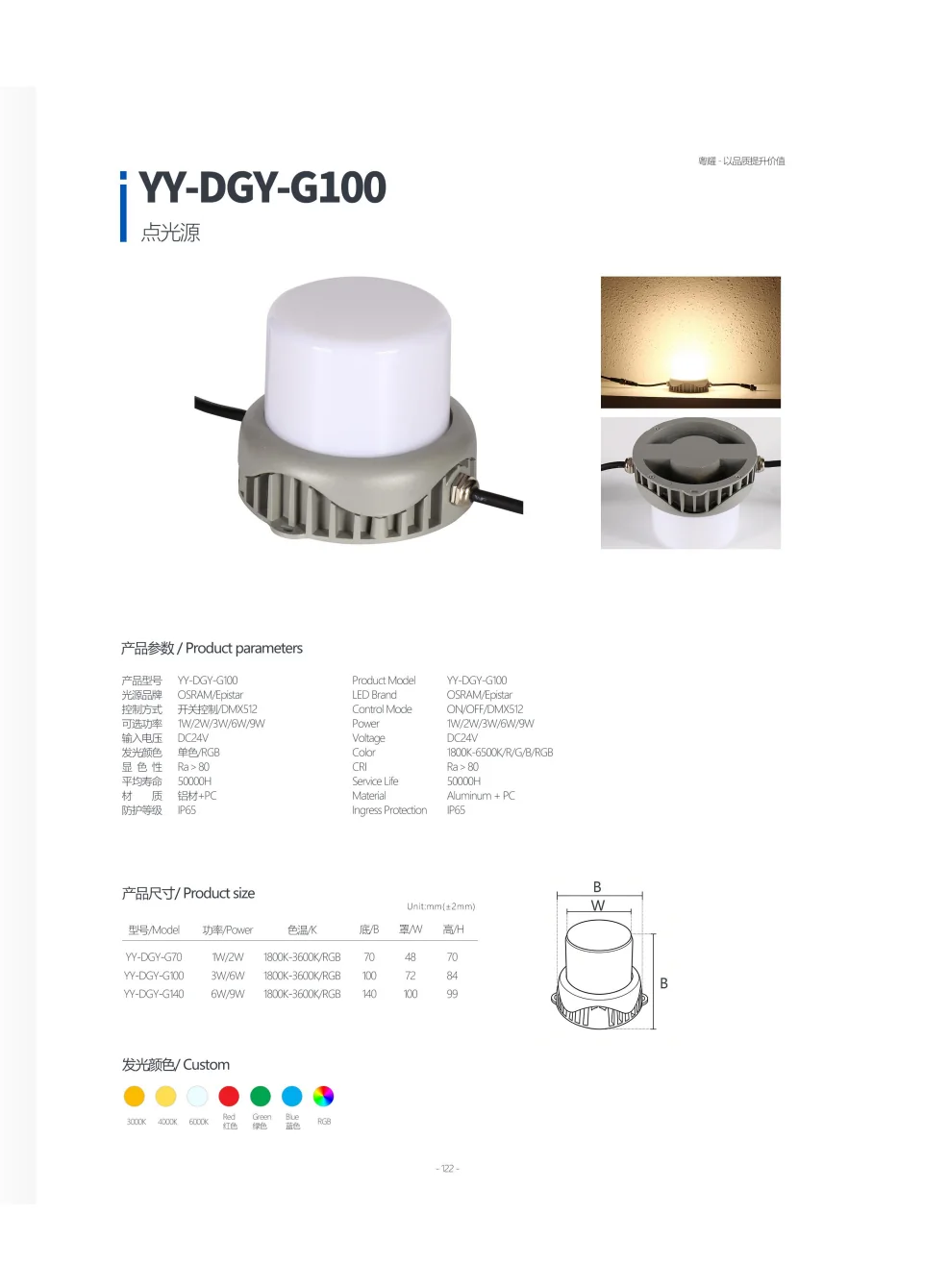 مصباح طرق LED خارجي YY-DGY-G100 صورة المنتج