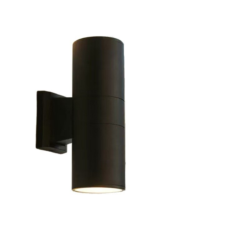 Black dual-direction architectural wall light for hotel facade and arcade lighting