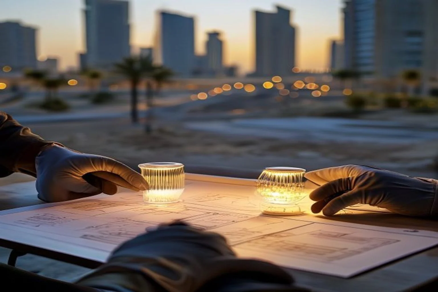 Photoreal lighting detail for the engineering checks in Outdoor Lighting Planning for Saudi Vision 2030 Project Contexts