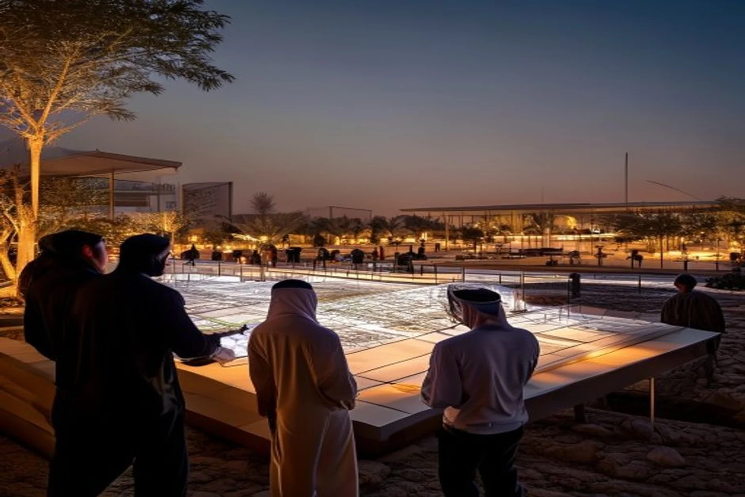 Photoreal Saudi outdoor lighting decision context for Outdoor Lighting Planning for Saudi Vision 2030 Project Contexts