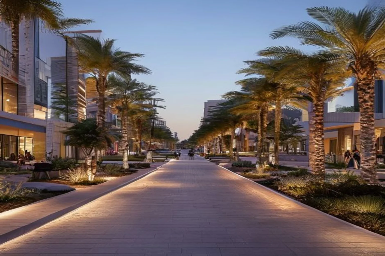 Photoreal Saudi outdoor lighting decision context for Outdoor Lighting Decisions for Riyadh Urban Projects