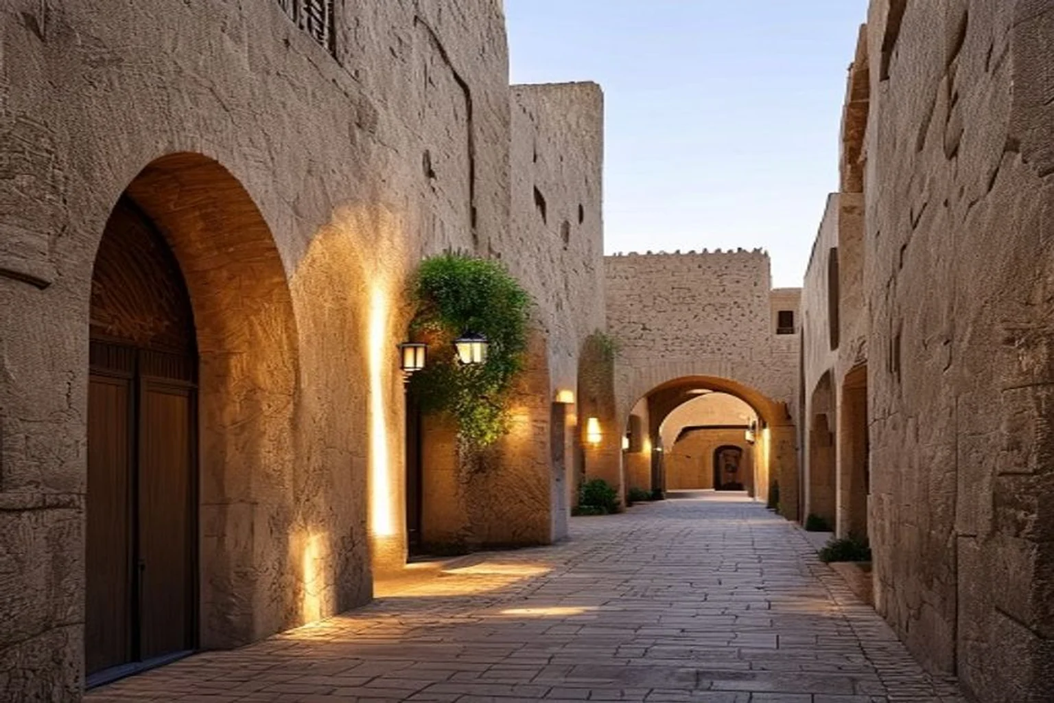 Photoreal Saudi outdoor lighting decision context for Heritage-Led Outdoor Lighting Decisions for a Diriyah Context