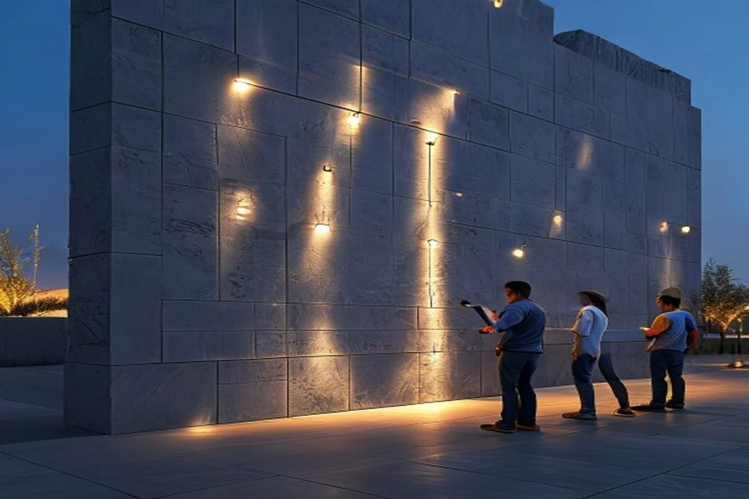 Photoreal Saudi outdoor lighting decision context for Acceptance Criteria for a Wall Washer Facade Mock-Up