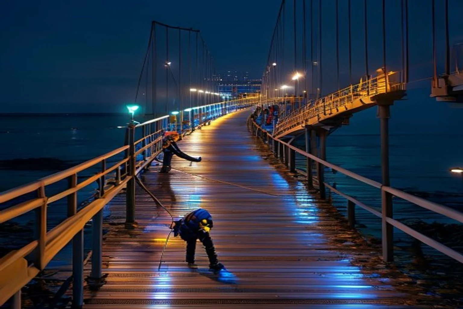 Photoreal Saudi outdoor lighting decision context for GCC Bridge Lighting Application Concept: Corrosion, Controls and Access