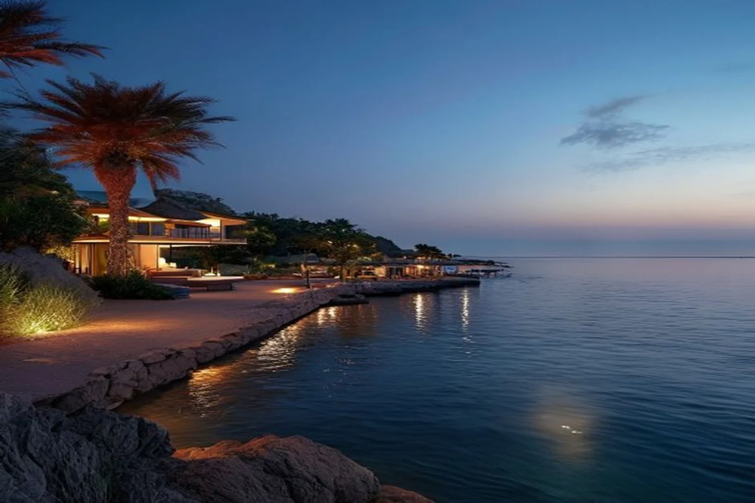 Photoreal Saudi outdoor lighting decision context for Sustainable Outdoor Lighting Controls for a Red Sea Coastal Context