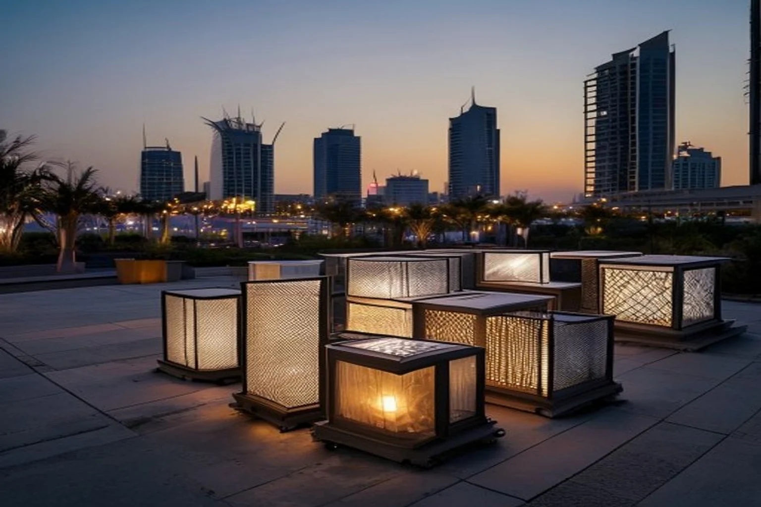 Photoreal Saudi outdoor lighting decision context for How Topeng Global Coordinates Outdoor Lighting Procurement