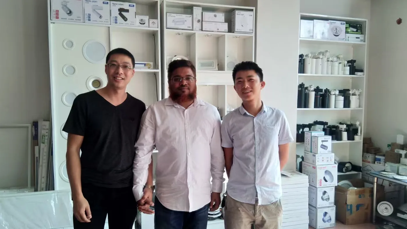 Saudi Arabia customer visit in Zhongshan China for outdoor LED lighting review